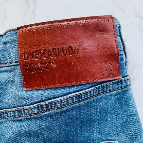 One Teaspoon Bandits High Waist Denim Shorts | Size 26 - Picture 4 of 6